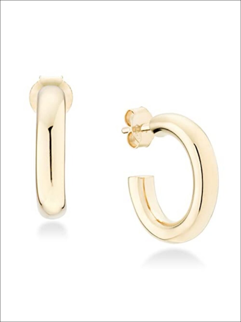 Italian 925 Sterling Silver Hoop Earrings Lightweight 3mm